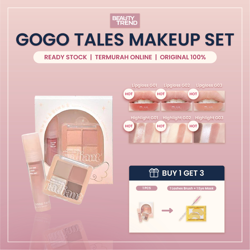 [READY ORI] Gogo Tales Lip Gloss Eyeshadow Gift Set Gogo Tales Makeup Set Gogo Tales Eyeshadow GT691