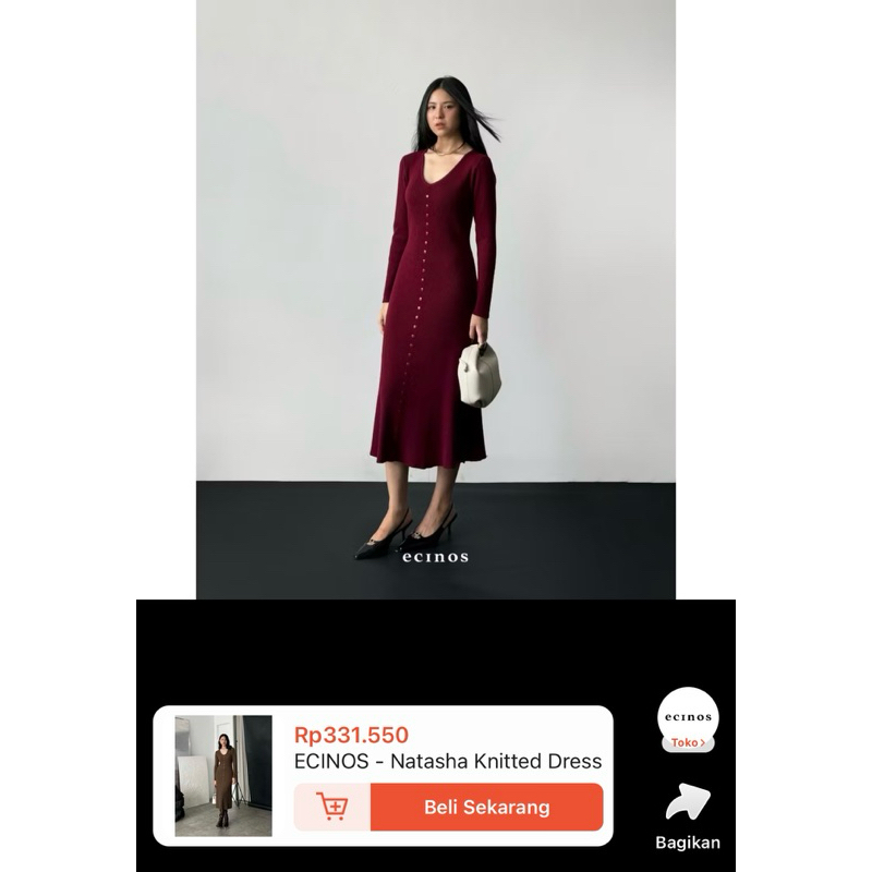 Preloved Like New‼️ Natasha Knitted Dress from Ecinos