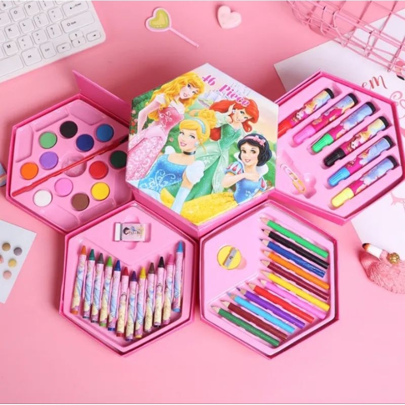 

Crayon set mewarnai anak isi 46pcs pensil warna cat air crayon
