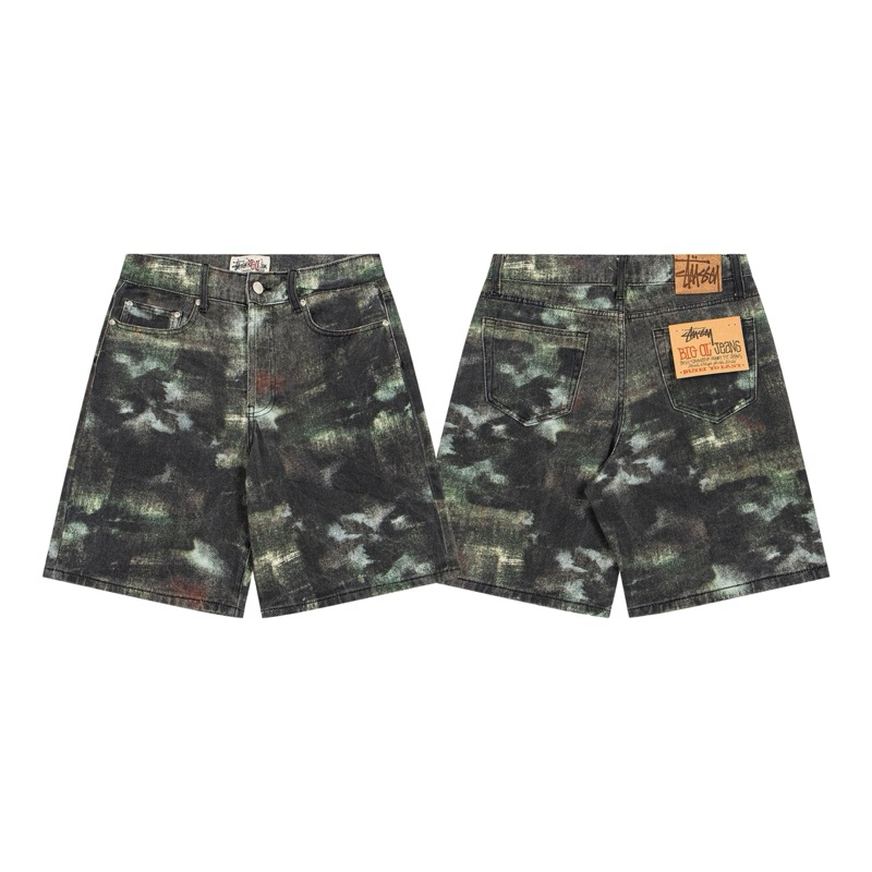 STUSSY Jorts Jeans Shortpants OL' STENPAT CAMO Pocket Denim Short Streetwear Celana Pendek Skena