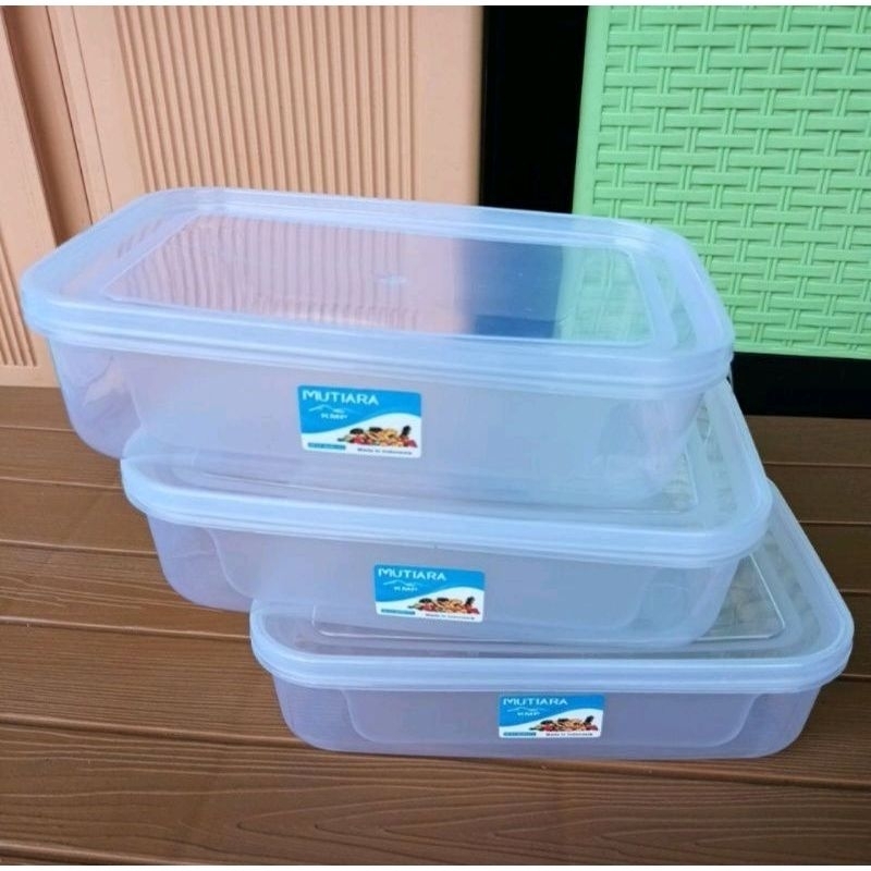 Toples Persegi Kmp Mutiara /Trisulla 900ml kotak Box plastik serbaguna