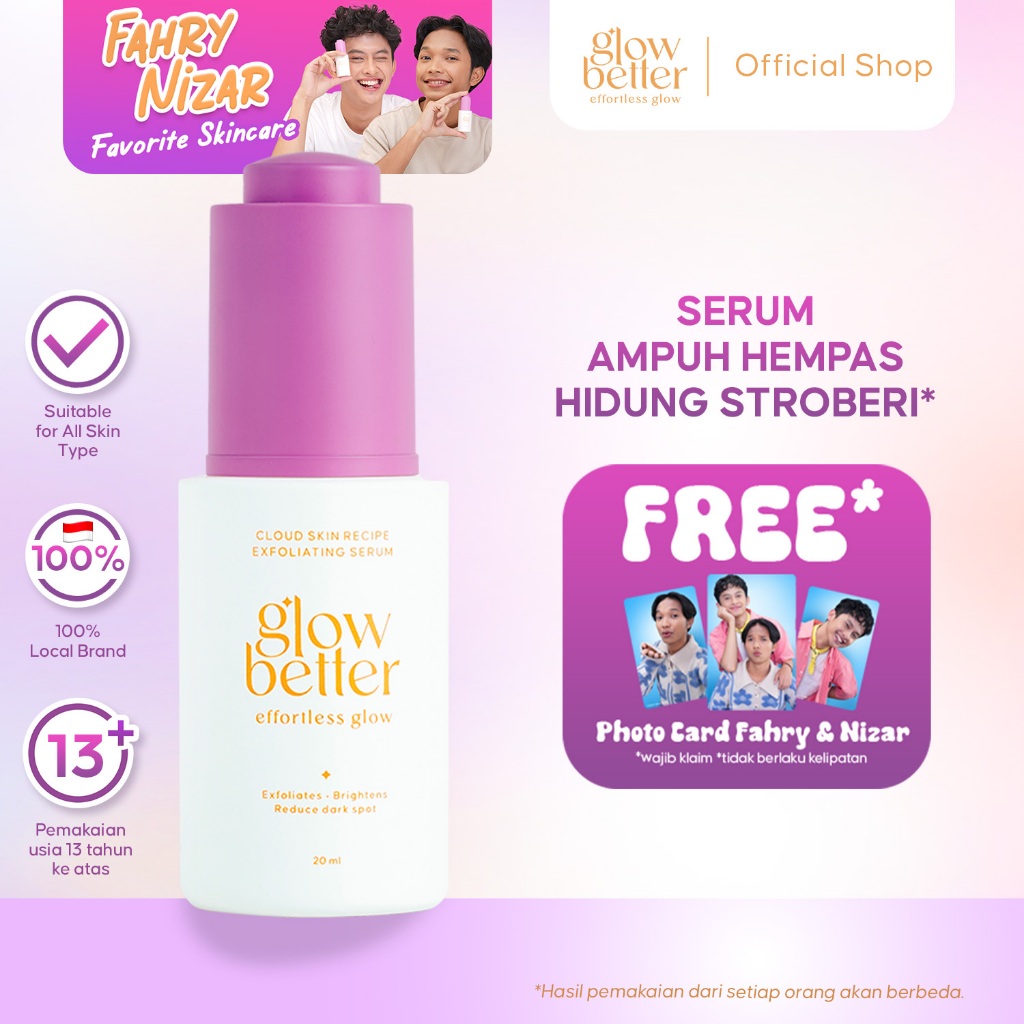 [FAHRY & NIZAR SPECIAL] Glow Better Cloud Skin Recipe Exfoliating Serum Mencerahkan Menghilangkan Be