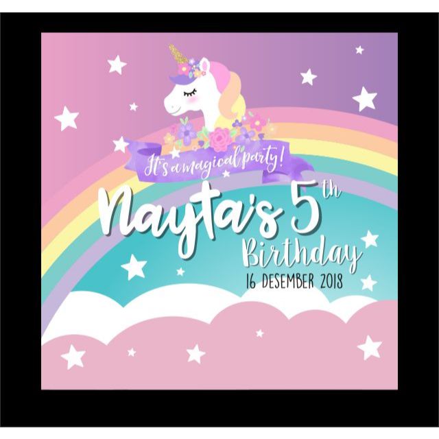 Banner / Backdrop / Spanduk Ulang Tahun Unicorn