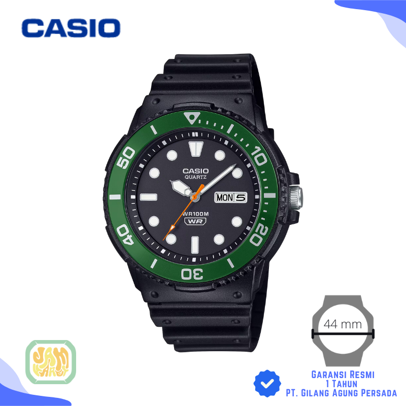 JAM TANGAN PRIA CASIO MRW-230H-1E3 ORIGINAL - MRW 230H 1E3VDF HITAM HIJAU