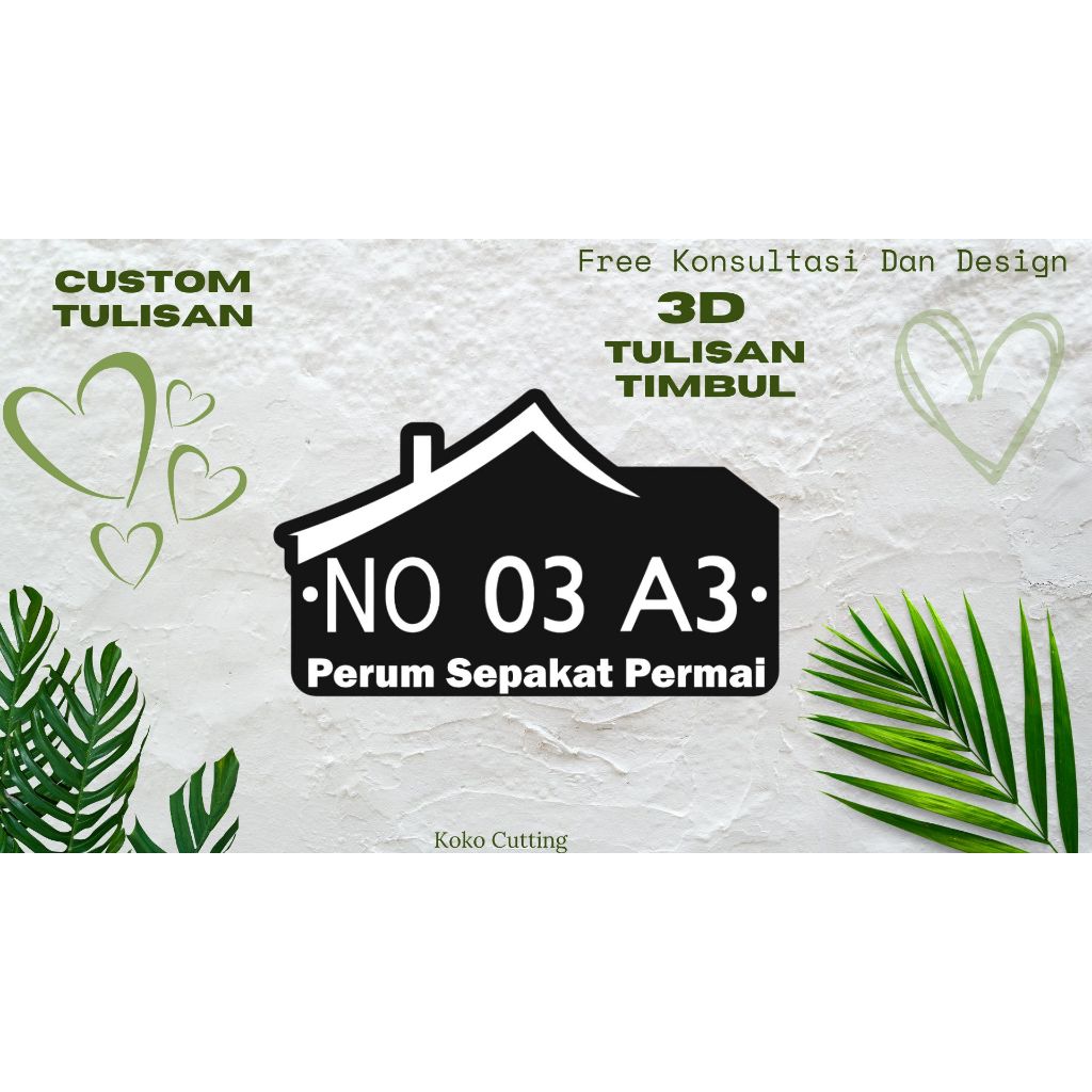 NOMOR RUMAH AKRILIK l PAPAN NOMOR RUMAH TIMBUL l NO RUMAH LED