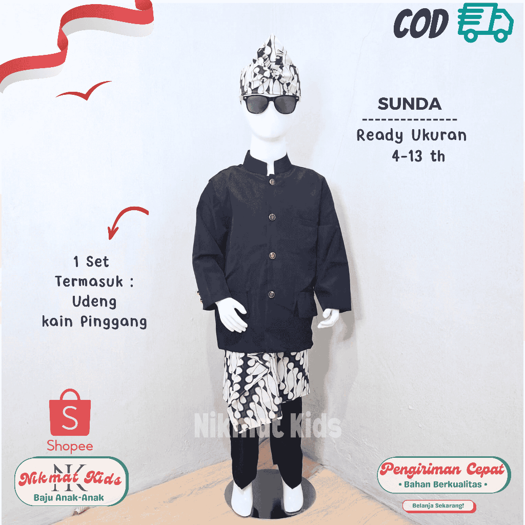 Baju adat sunda anak laki laki pakaian beskap basofi sunda pangsi jawa barat seragam tk paud sd