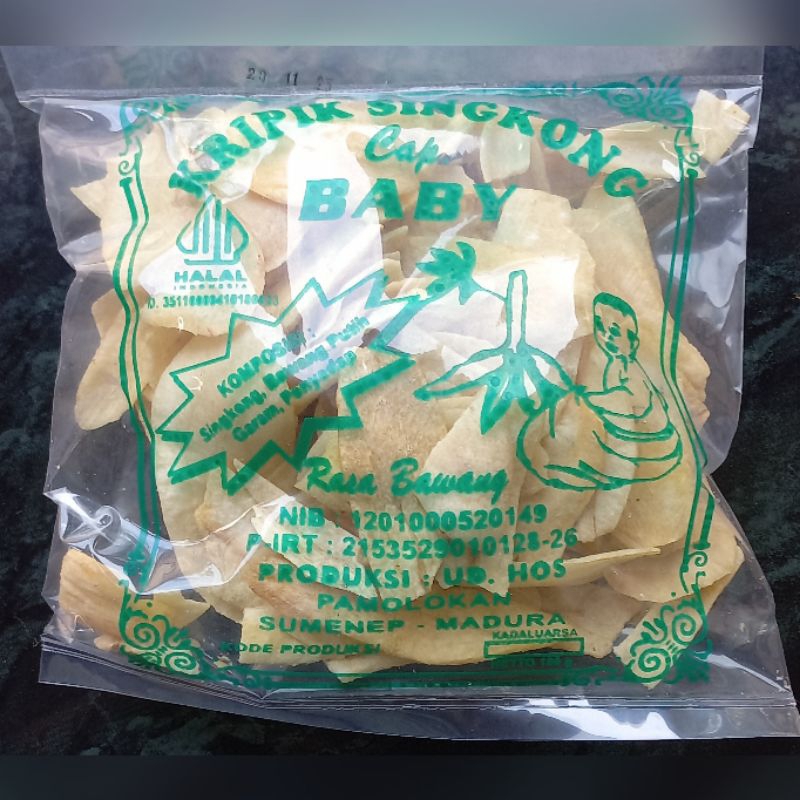

KERIPIK SINGKONG MADURA SUMENEP CAP BABY/KERUPUK SINGKONG SUMENEP MADURA CAP BABY