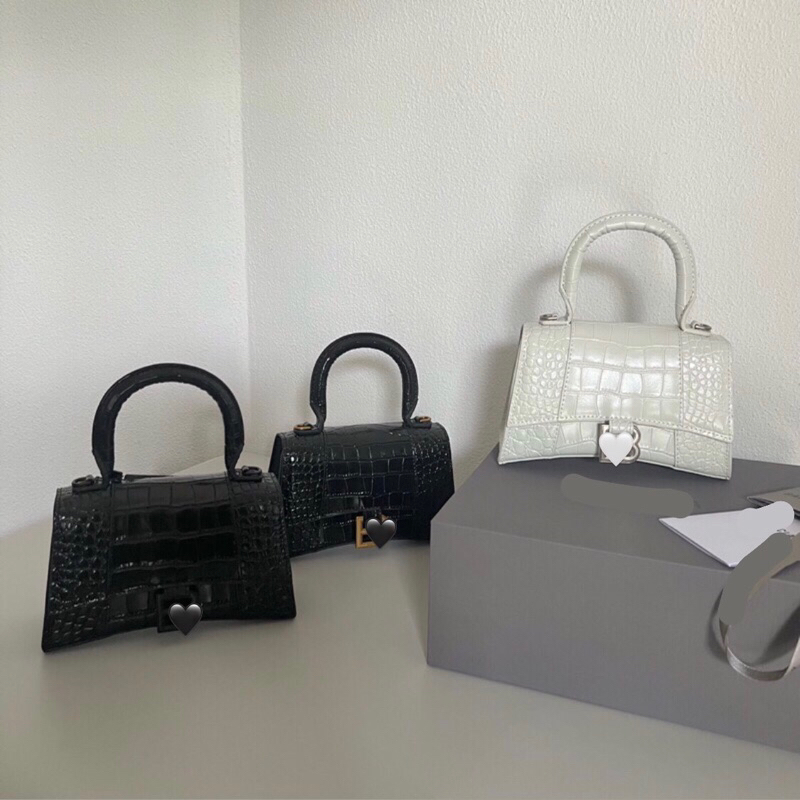 Hourglass Croco XS Top Handle Bag