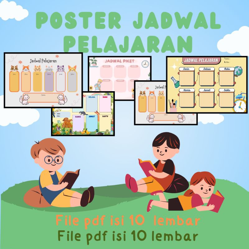 poster jadwal pelajaran & piket kelas