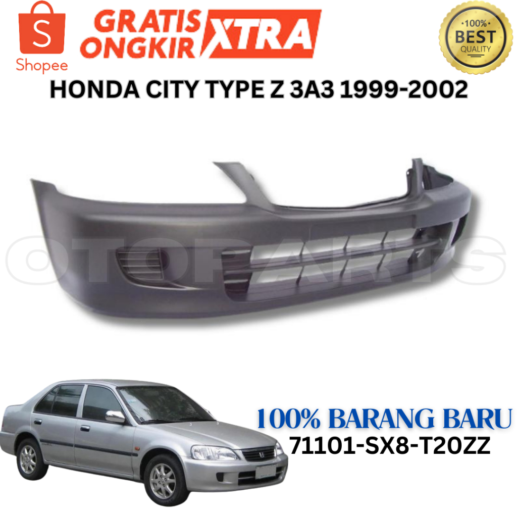 71101-SX8-T20ZZ BUMPER BEMPER DEPAN HONDA CITY TYPE Z 3A3 1999 2001 2002 BARU OEM IMPORT