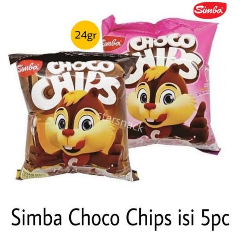 

SIMBA CHOCO CHIPS COKELAT | STRAWBERY MURAH NETTO 5 PCS X 24 GR