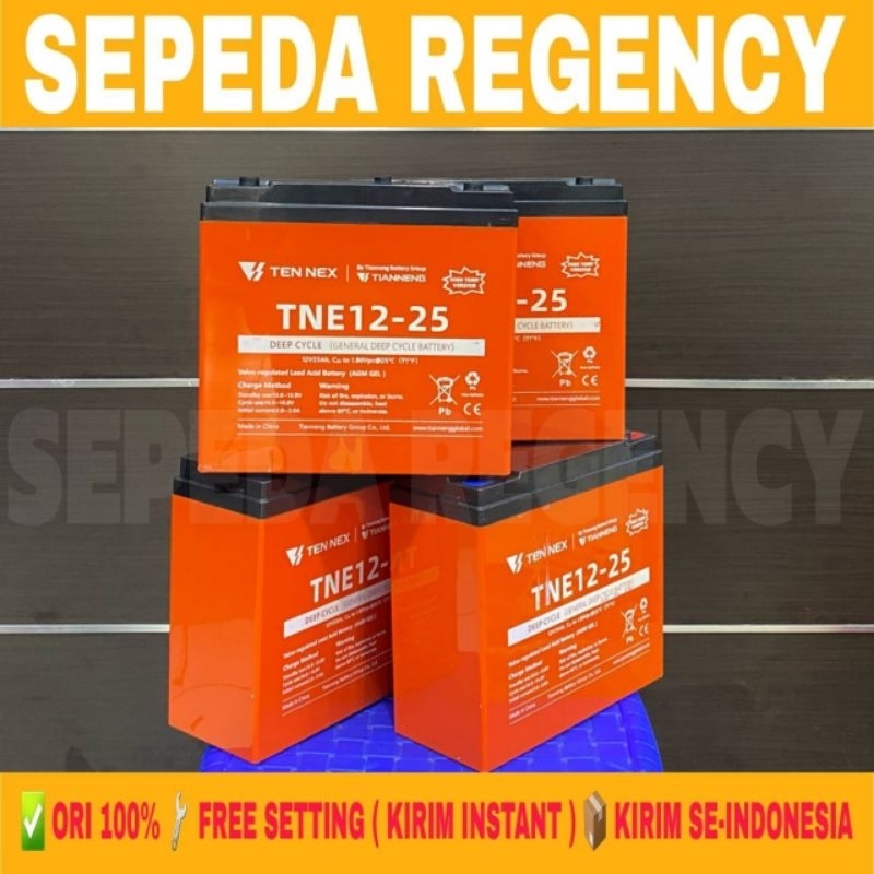 Baterai Aki Sepeda Listrik TIANNENG 12V 25 Ah 12 V 20 Ah Aki Selis Battery Bisa Untuk Semua Merk Sep