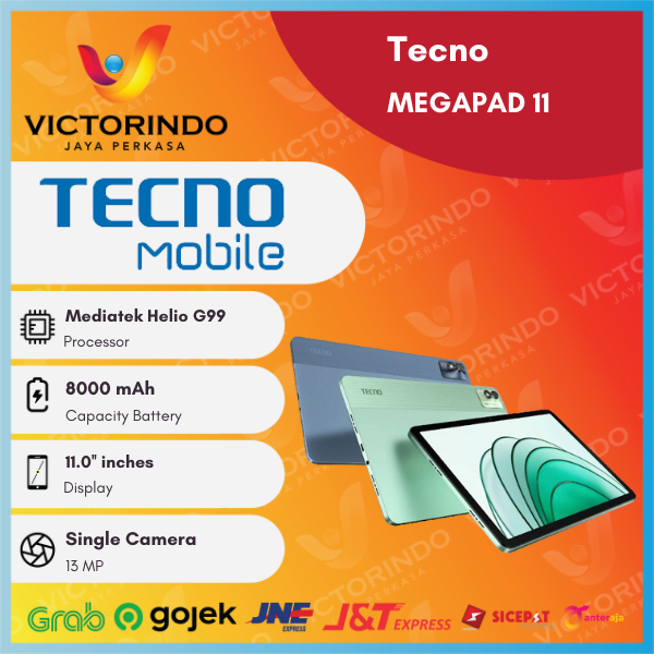 Tecno MEGAPAD 11 Tablet ( Ram 8GB + Rom 128GB ) | ( Ram 8GB + Rom 256GB ) Garansi Resmi