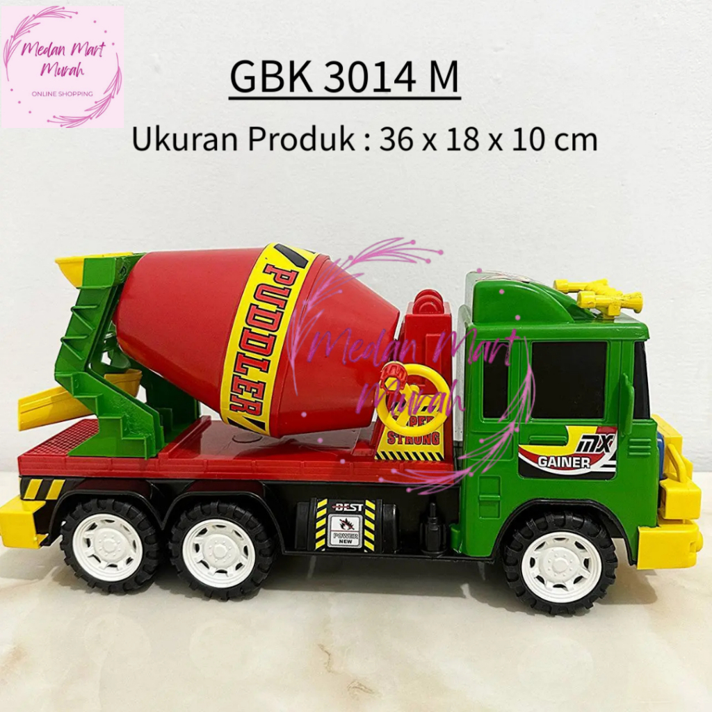 Medan Mart - Mainan Anak Mobil Konstruksi Molen GBK 3014 M / Mixer Truck Friction