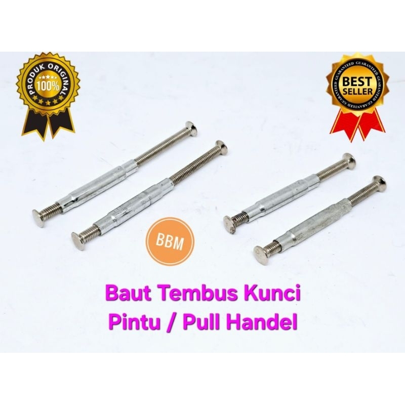 VASELA Baut Skrup Penghubung Gagang Pintu Rumah Sekrup Mur Kunci Pintu Pisah Baut Tanam Baut Tembus 