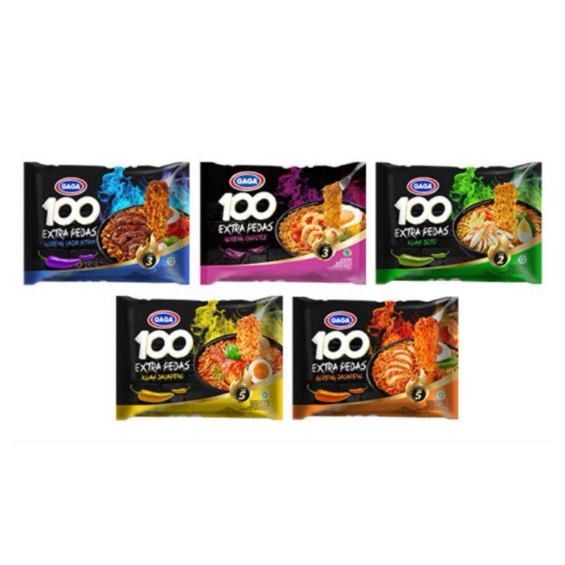 

Mie Gaga 100 Extra Pedas 75gr Mi Instant Goreng Kuah Spicy Noodle