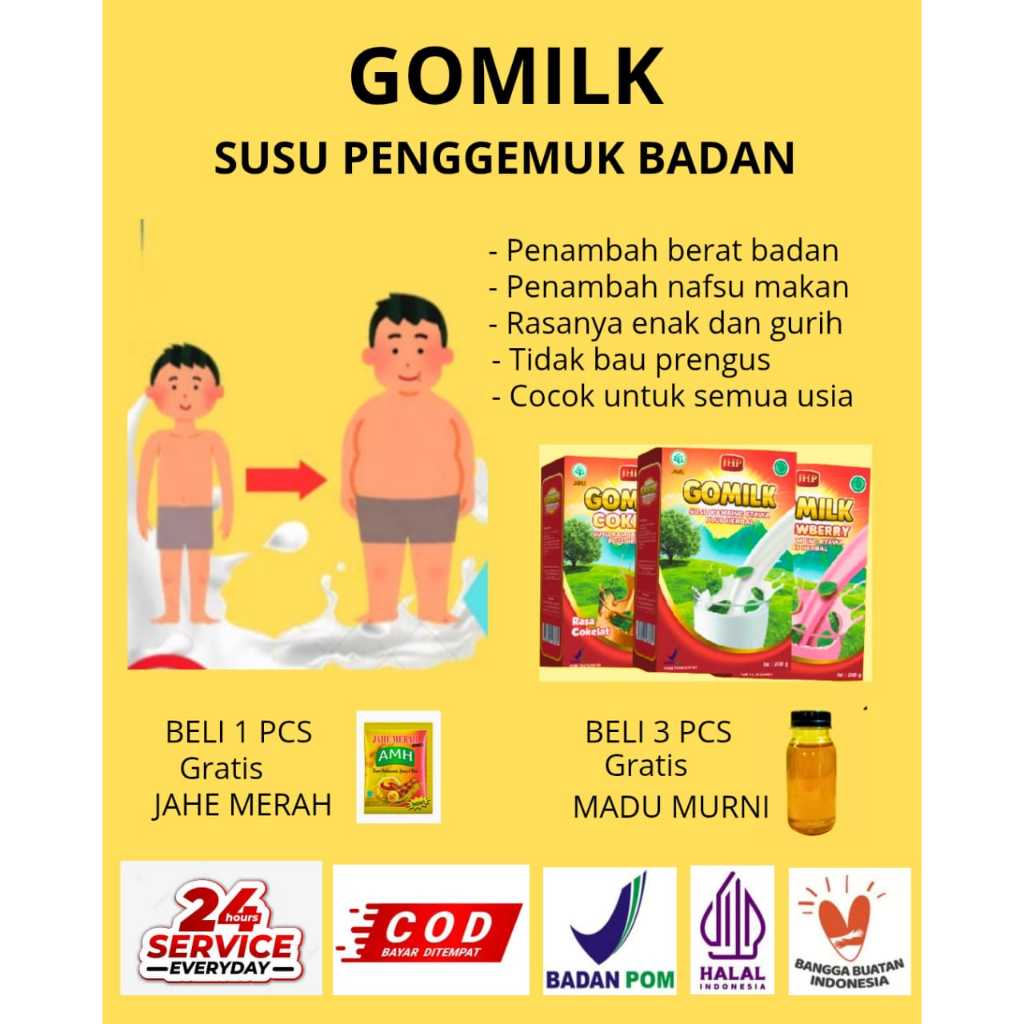 

SUSU PENGGEMUK GOMILK 200 gr Halal BPOM