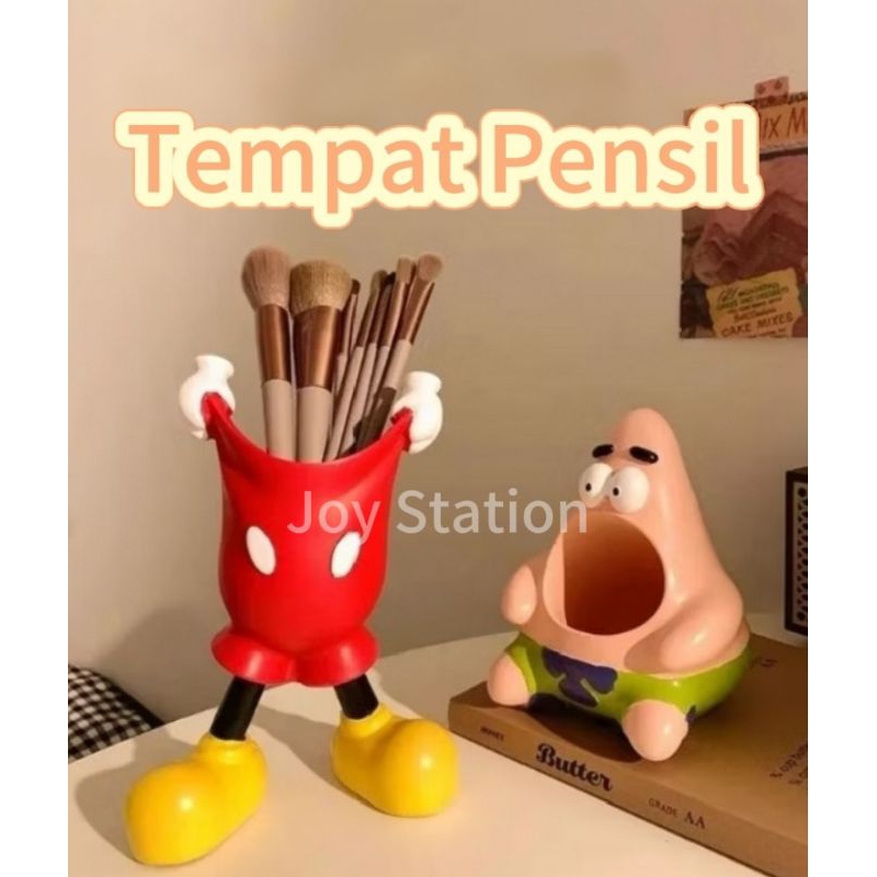

[NEW 2025] Patrick And Mickey Tempat Pensil Meja Pen Holder Lucu Plastik Serbaguna