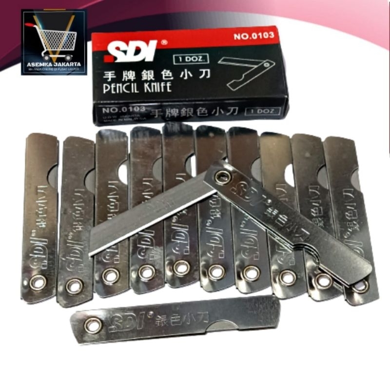 

[ AJ] Pisau lipat kecil kater cutter mini besi SDI isi 12pcs
