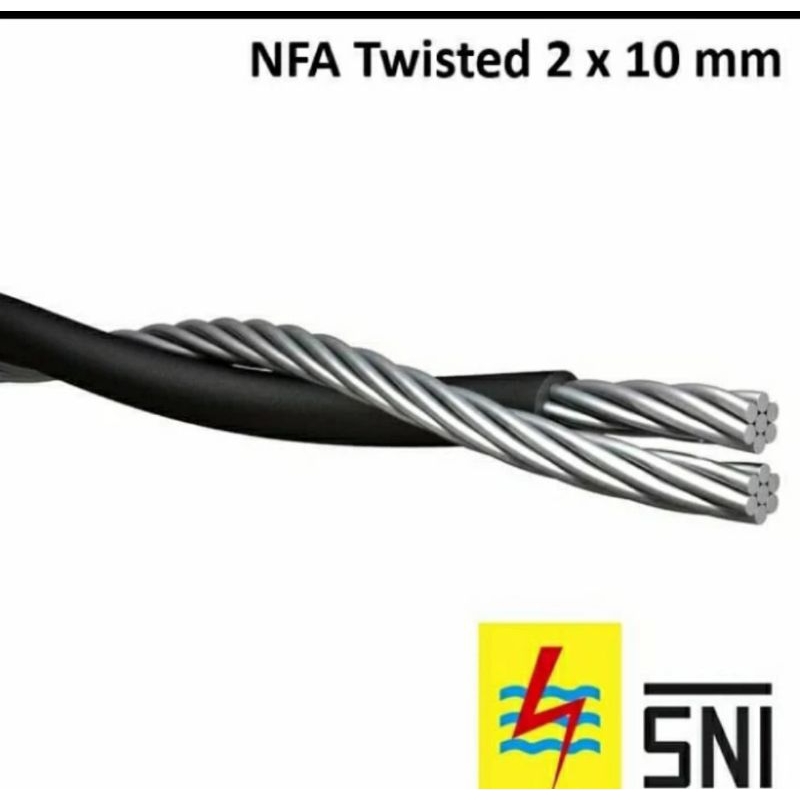 Kabel 2x10  listrik pln ke rumah twisted tic twis 2x10 cable pln sni