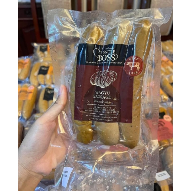 

sosis uncle boss varian wagyu beef, wagyu 4cheese, truffle mayo, mentaiko mayo