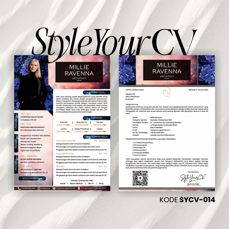 

BELI 1 CV & Surat Lamaran Digital KODE SYCV-014