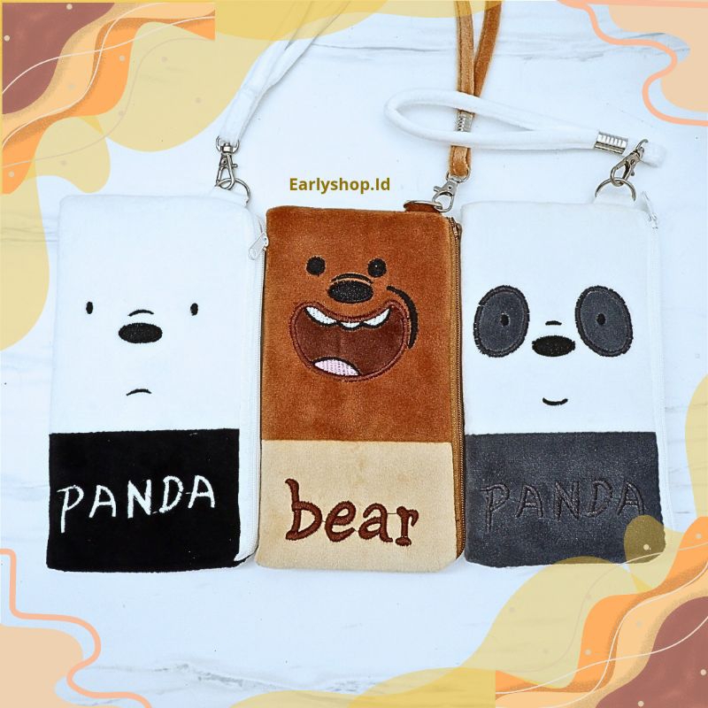 

Kotak Pensil Plushy Persegi Panjang We Bare Bear WBB Tempat Pencil Lucu unik Kotak Hewan Sekolah