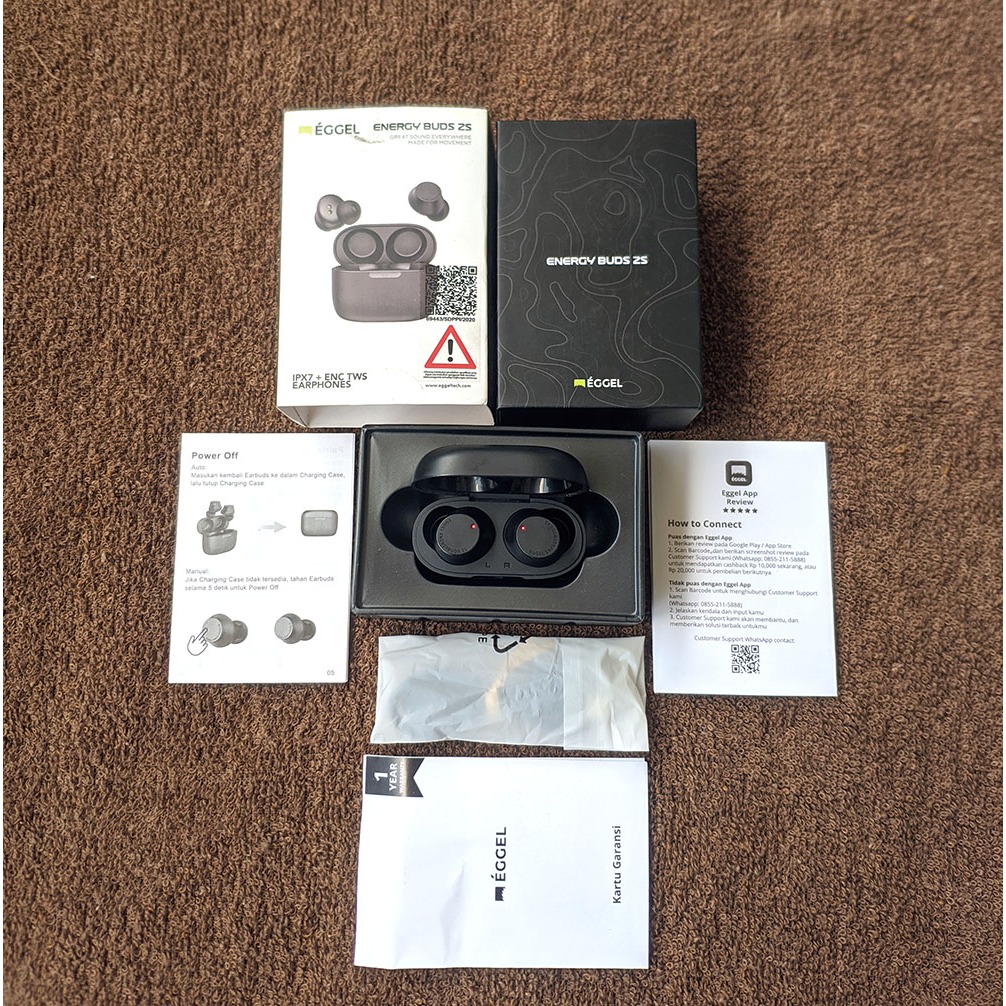 Eggel Energy Buds 2S TWS fullset mulus