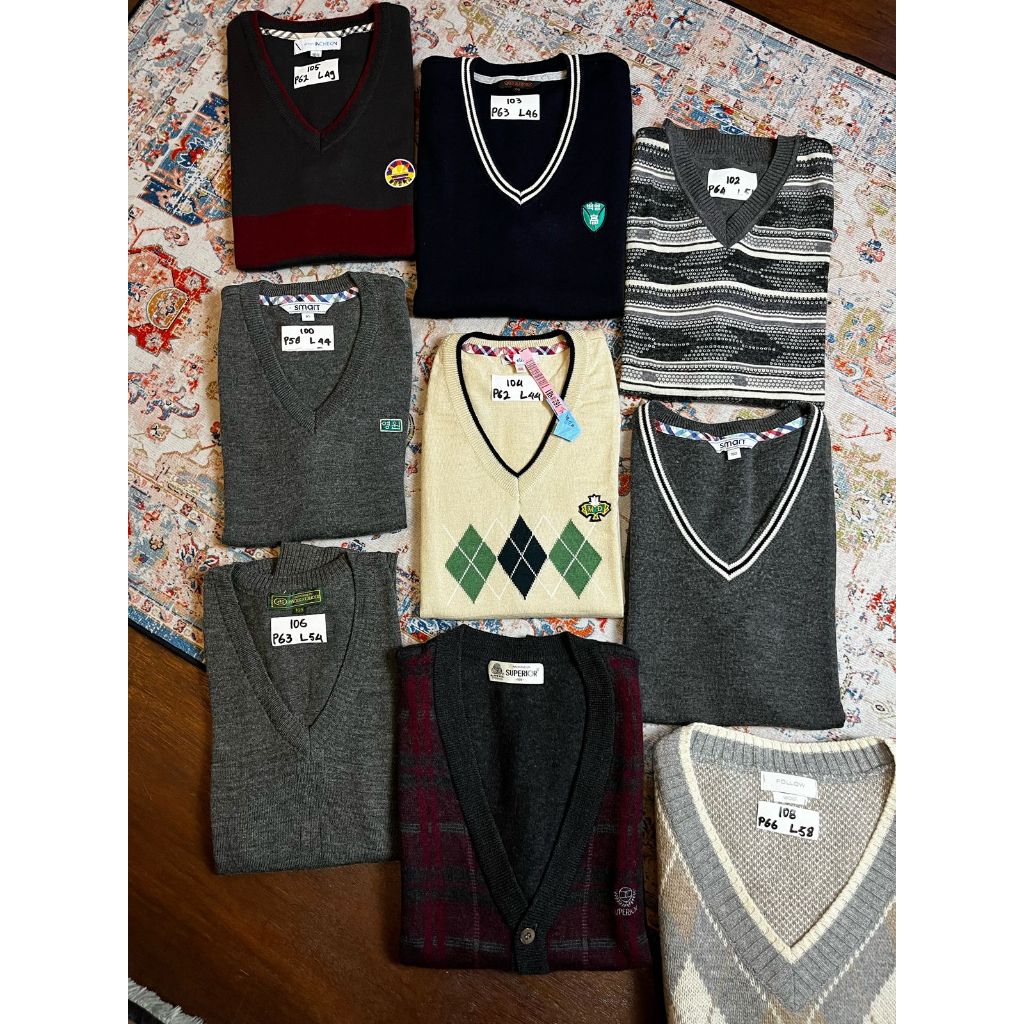 Vest Cardigan Sweater Knitwear Rajut Premium Pria Wanita Unisex Motif Brand Old money Preloved