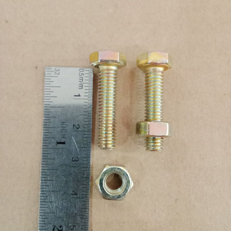 baut mur kuning M6 x 25 kunci 10