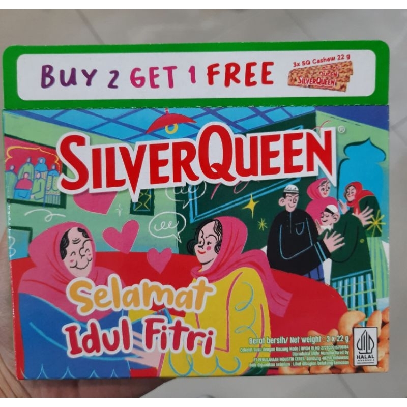 

silverqueen midi cashew ISI 3 x22gr spesial idul fitri