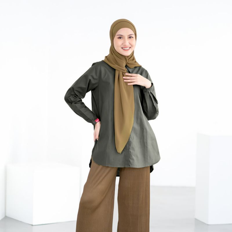 Dauky M Tunik Basic Katun Paris Elzatta Tunik Kemeja Adem Polos