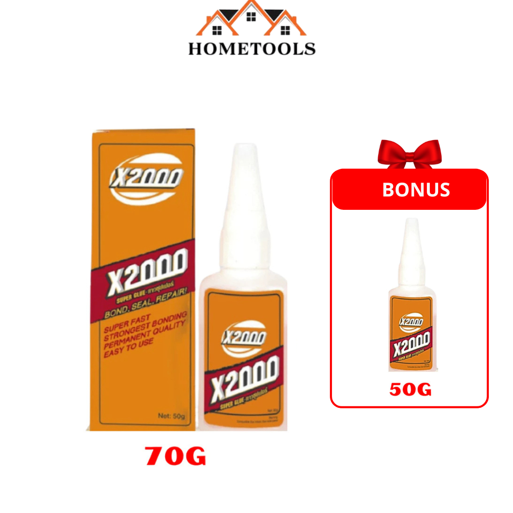 

Lem super X2000, Lem serba guna, Dapat merekatkan semua bahan seperti kayu, keramik, plastik, sepatu, karet, dll.