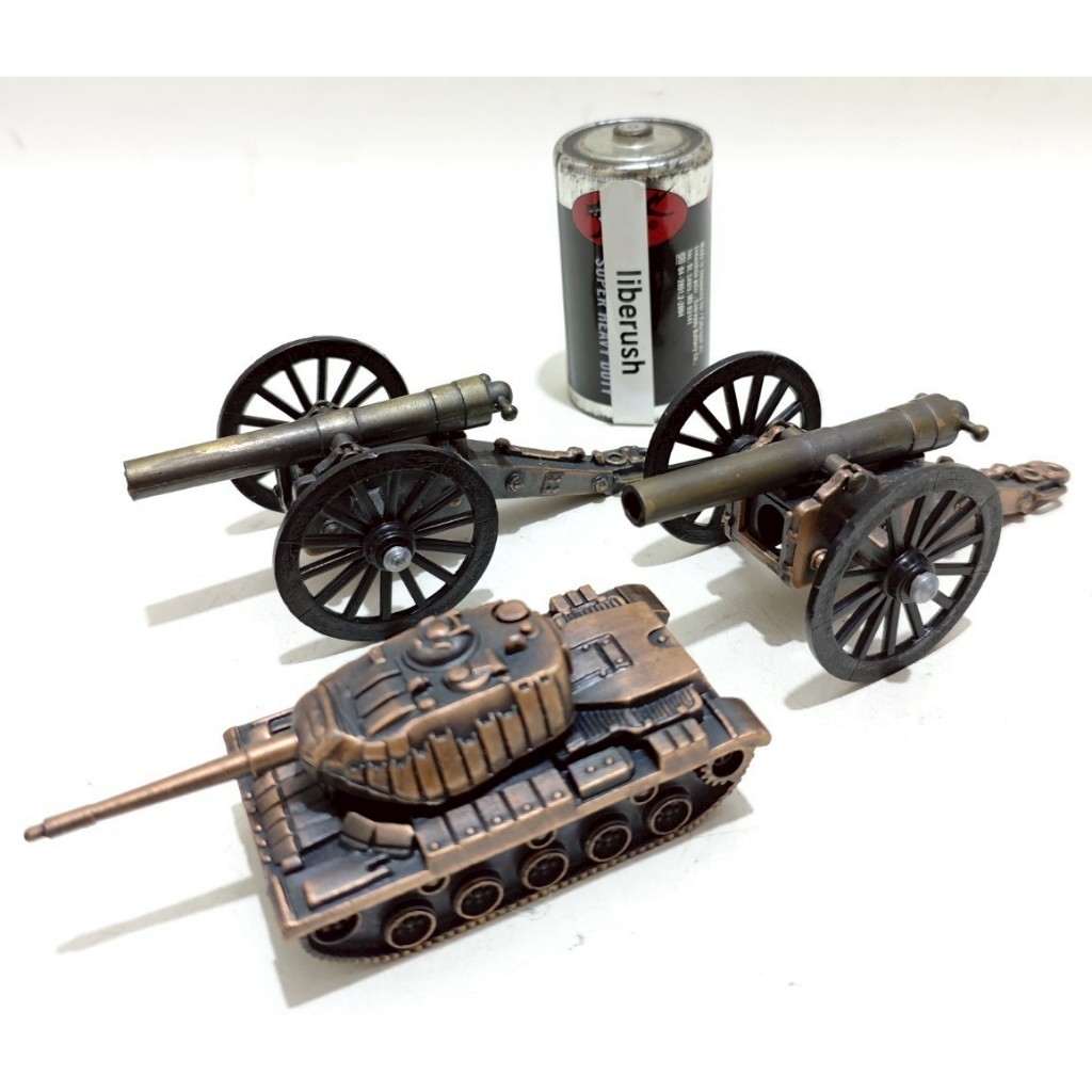 

Set vintage diecast cannon tank army military metal sharpener rautan pensil