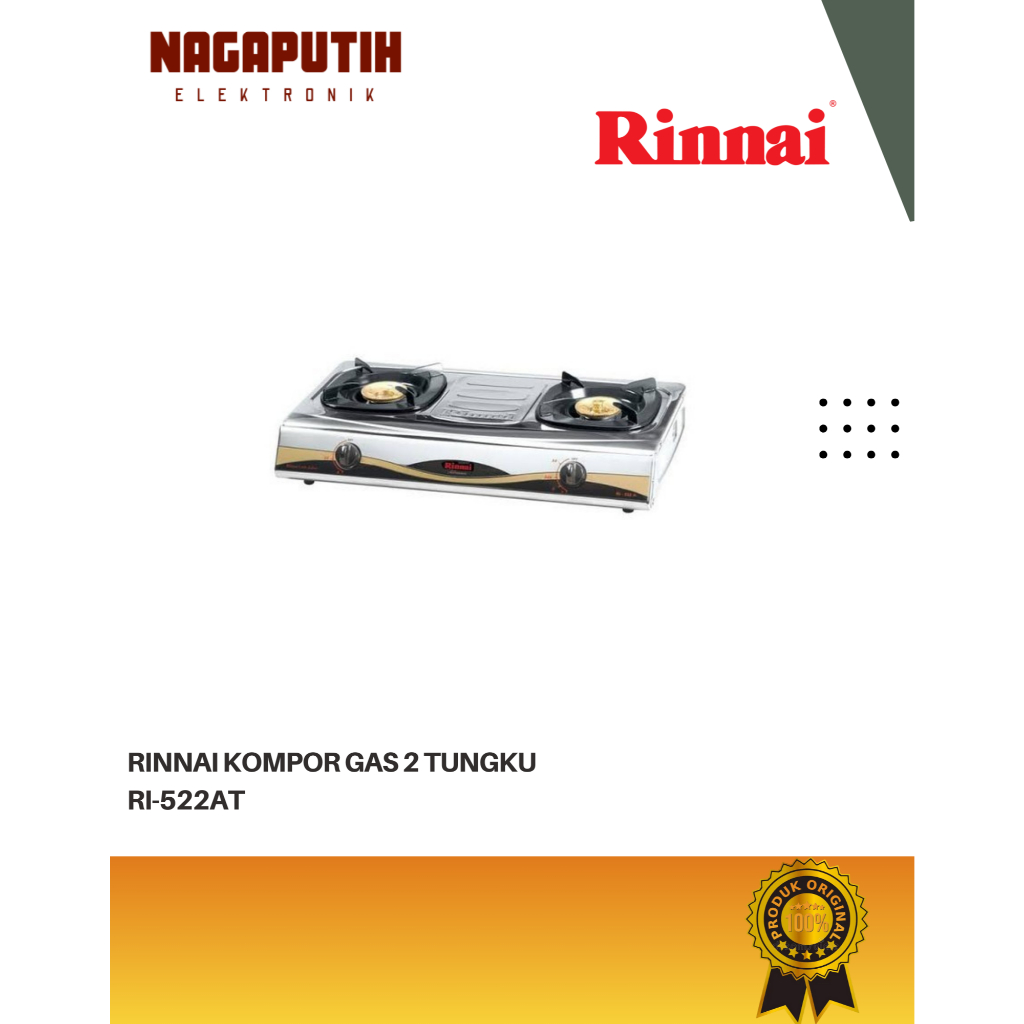 KOMPOR GAS RINNAI RI-522AT 2 TUNGKU