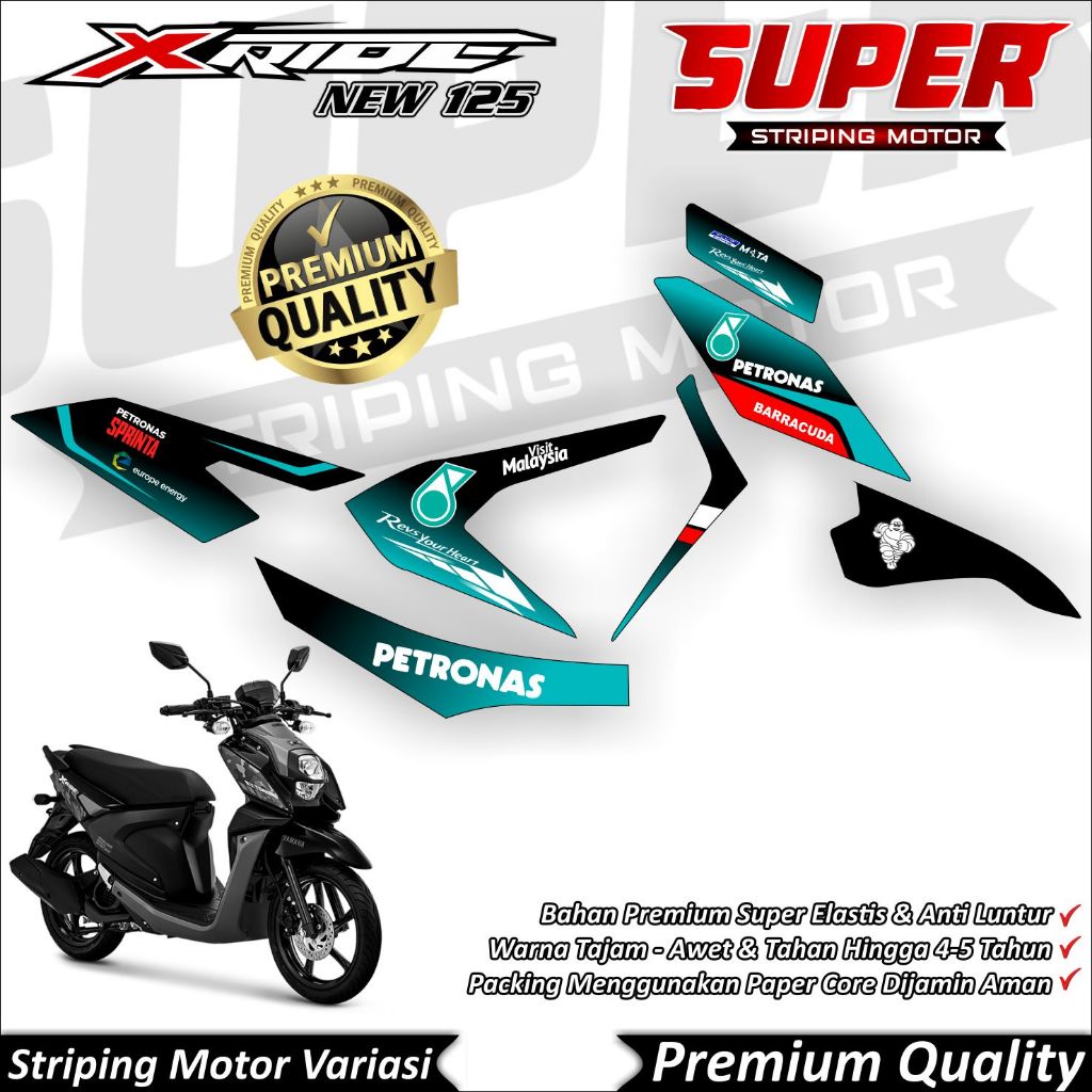 Stiker X Ride 125 Anti Luntur keren Striping X Ride 125 Striping Yamaha X Ride 125 Petronas