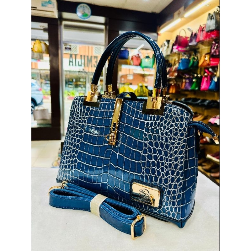 Tas Umano Vero Prita Croco Glossy 3676-3 (Barang Ready Stok) Tas selempang Tas kantor Tas pesta tas 
