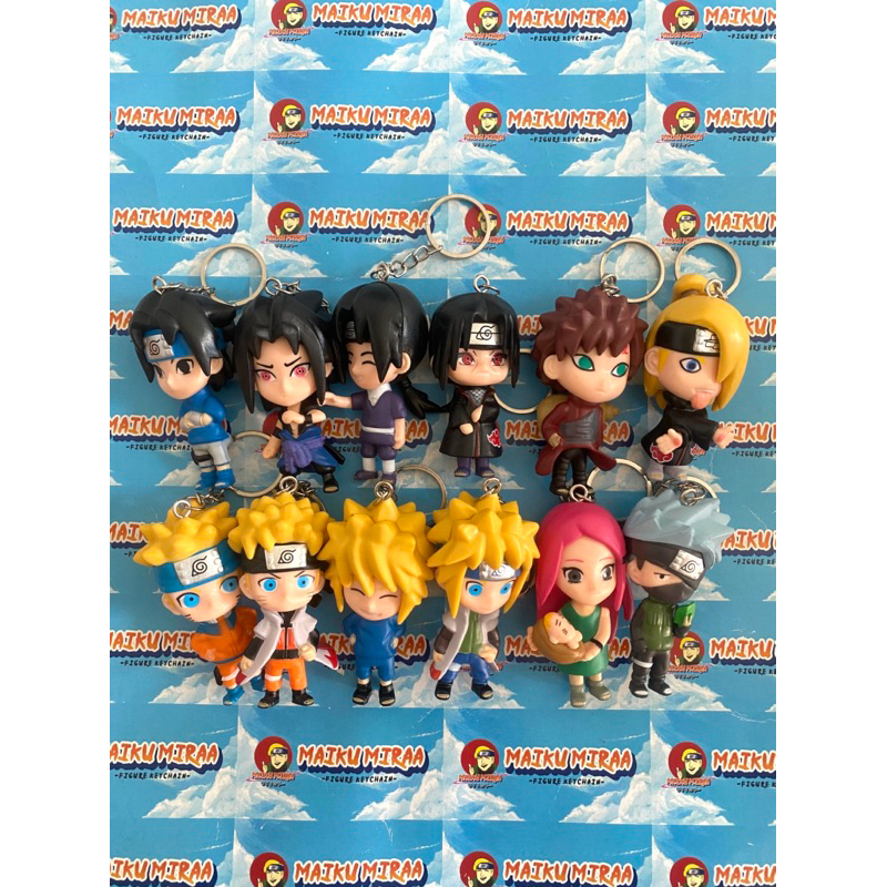 Figure Keychain / Gantungan Kunci Naruto Small D Minato Kushina Kakashi Itachi sasuke Gaara Deidara