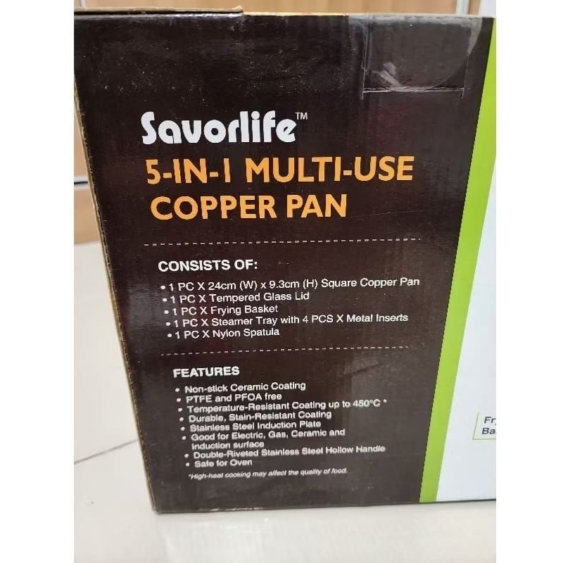 READY STOCK Panci LRC MULTIPURPOSE SQUARE PAN COPPER FINISH