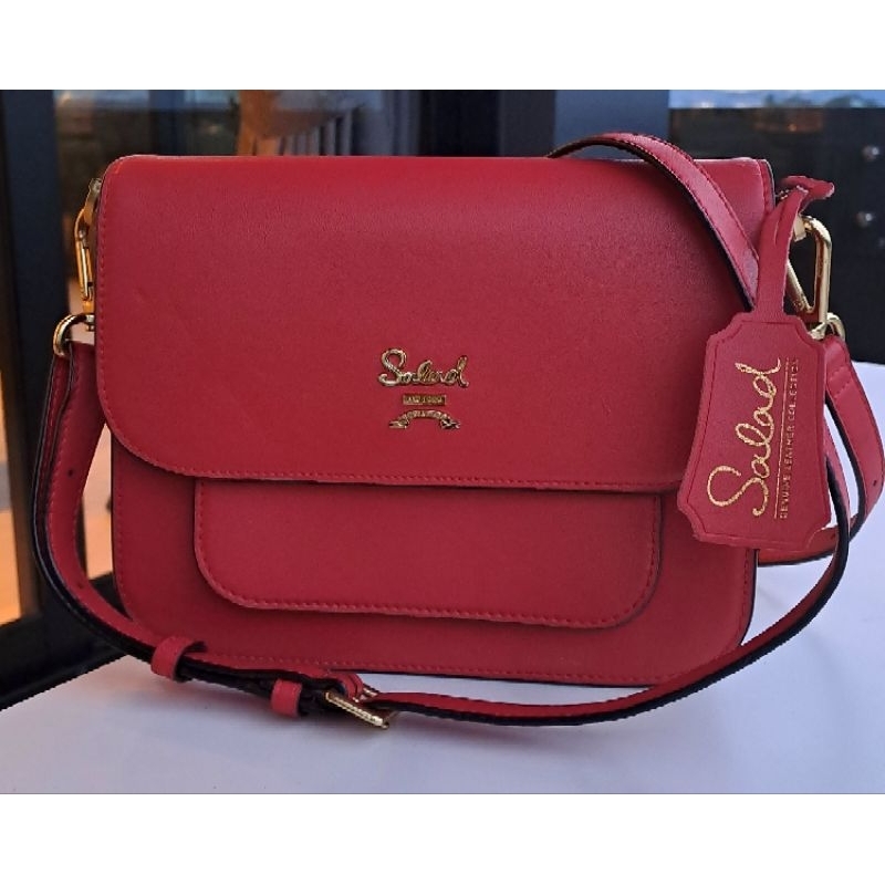 Salad Tas Kulit Sandang Merah Wanita