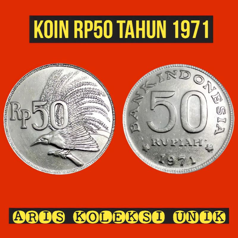 koin Rp50 tahun 1971 mahar koin 50 rupiah cendrawasih