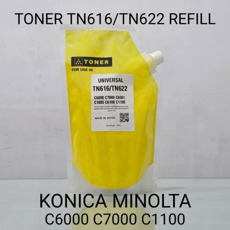 TONER KONICA MINOLTA C6000 C7000 TN616 TN622 YELLOW REFILL