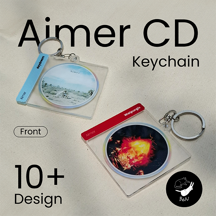 Gantungan Kunci Akrilik Aimer CD Album/Single dengan Pilihan Desain 10+ | Chat Sebelum CO