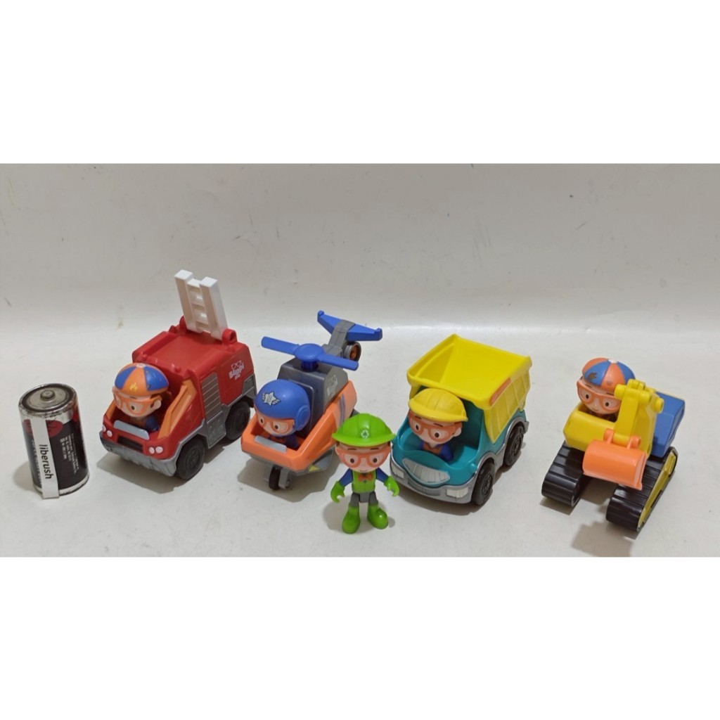 Set blippi fire truck excavator helicopter dump truck construction bippi vehicle mini vehicles