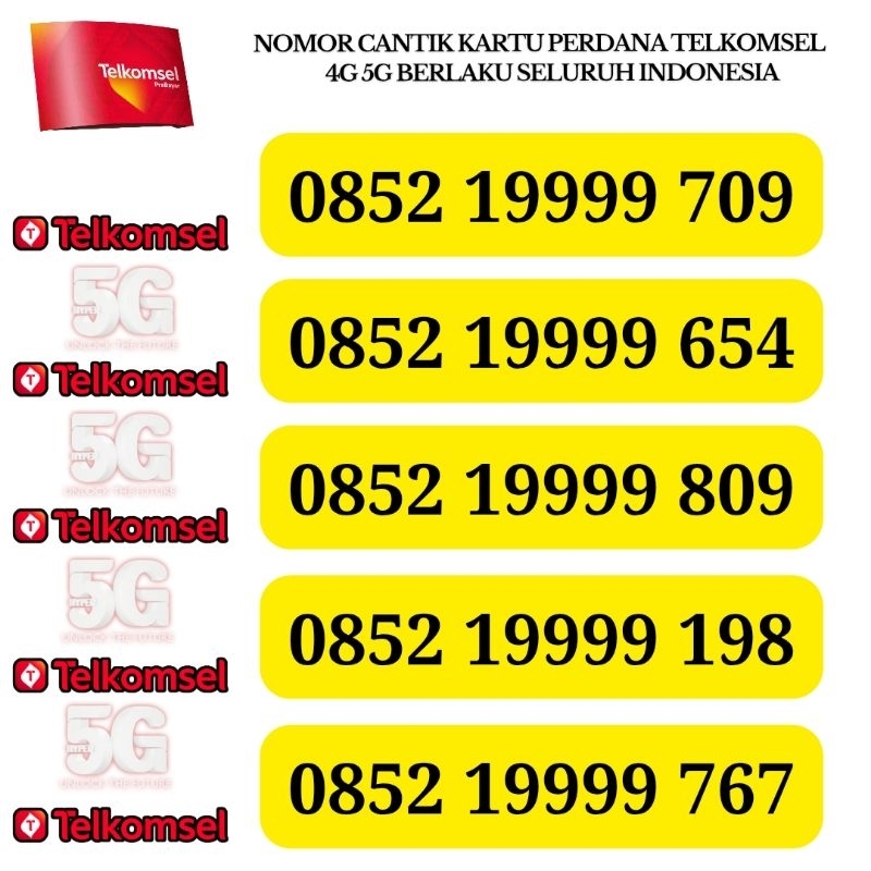 KARTU PERDANA NOMOR CANTIK SIMPATI 4G 5G TELKOMSEL NOCAN SIMPATI NOMER SIMPATI CANTIK KARTU PERDANA 