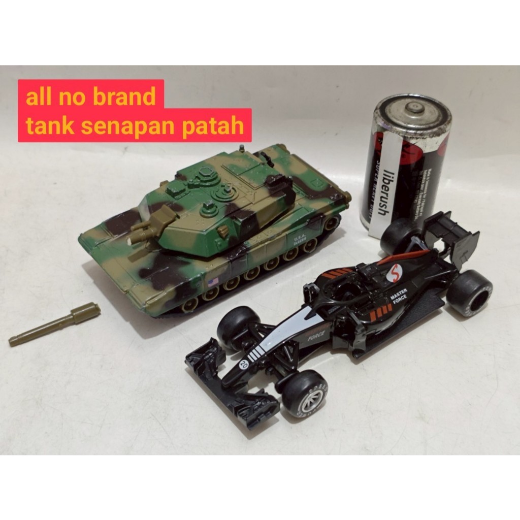 Set diecast abrams m1 tank military vehicle formula 1 f1 racing car