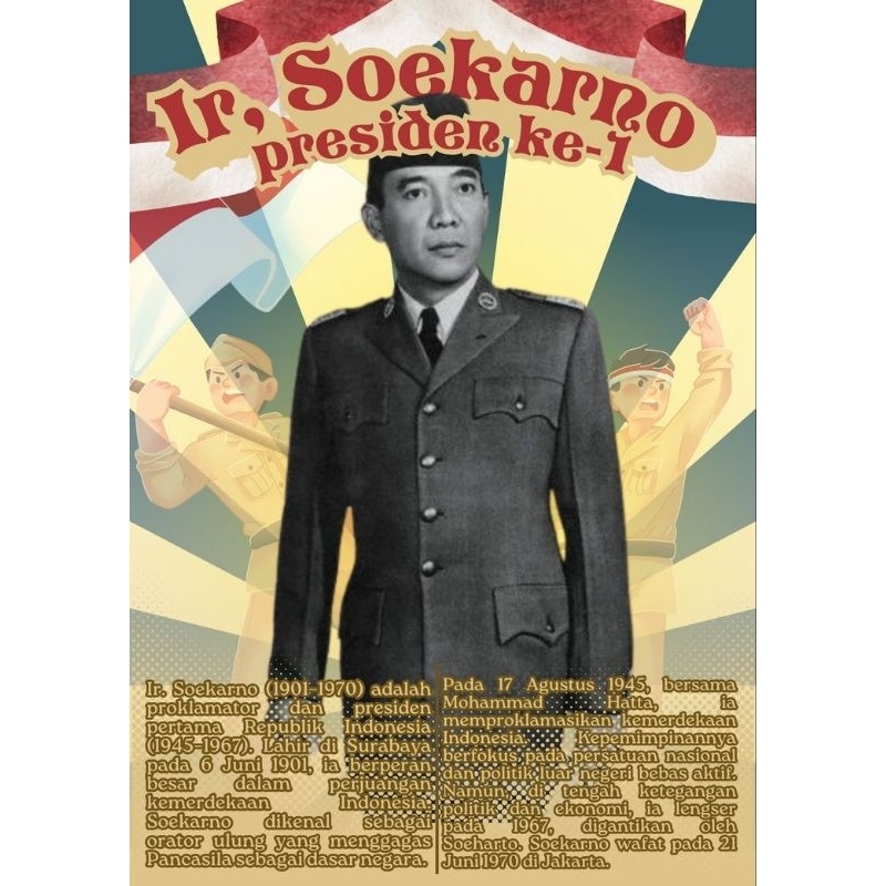 poster cetak jumbo soekarno hatta hiasan dinding macam macam ukuran