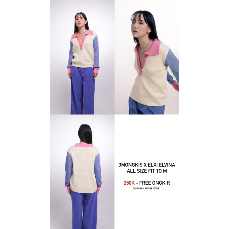3mongkis x Elxi Elvina Preloved Knit Top | atasan rajut multicolor