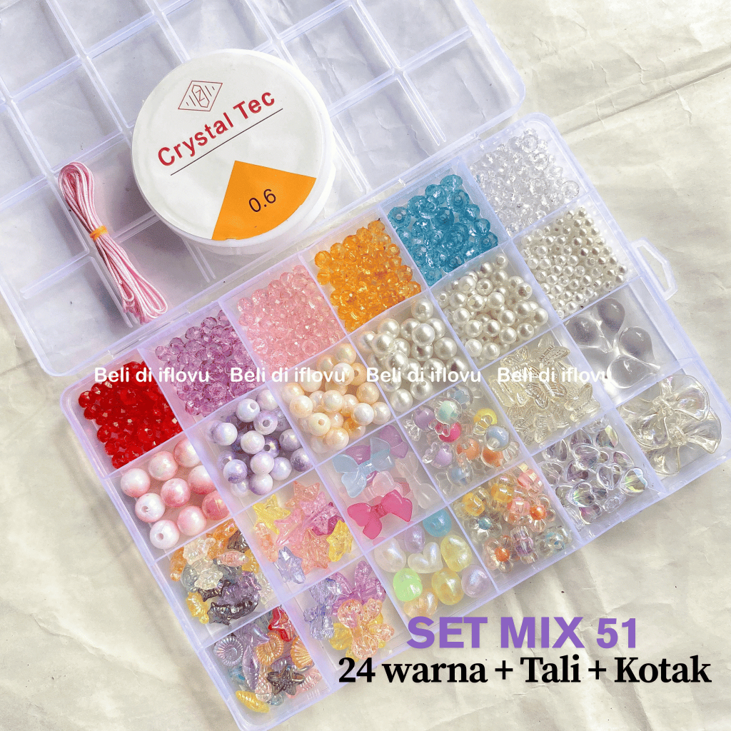 Set Manik Manik Aesthetic Bonus Tali | Meronce Manik Manik  Set Korea DIY Gelang Phone Strap