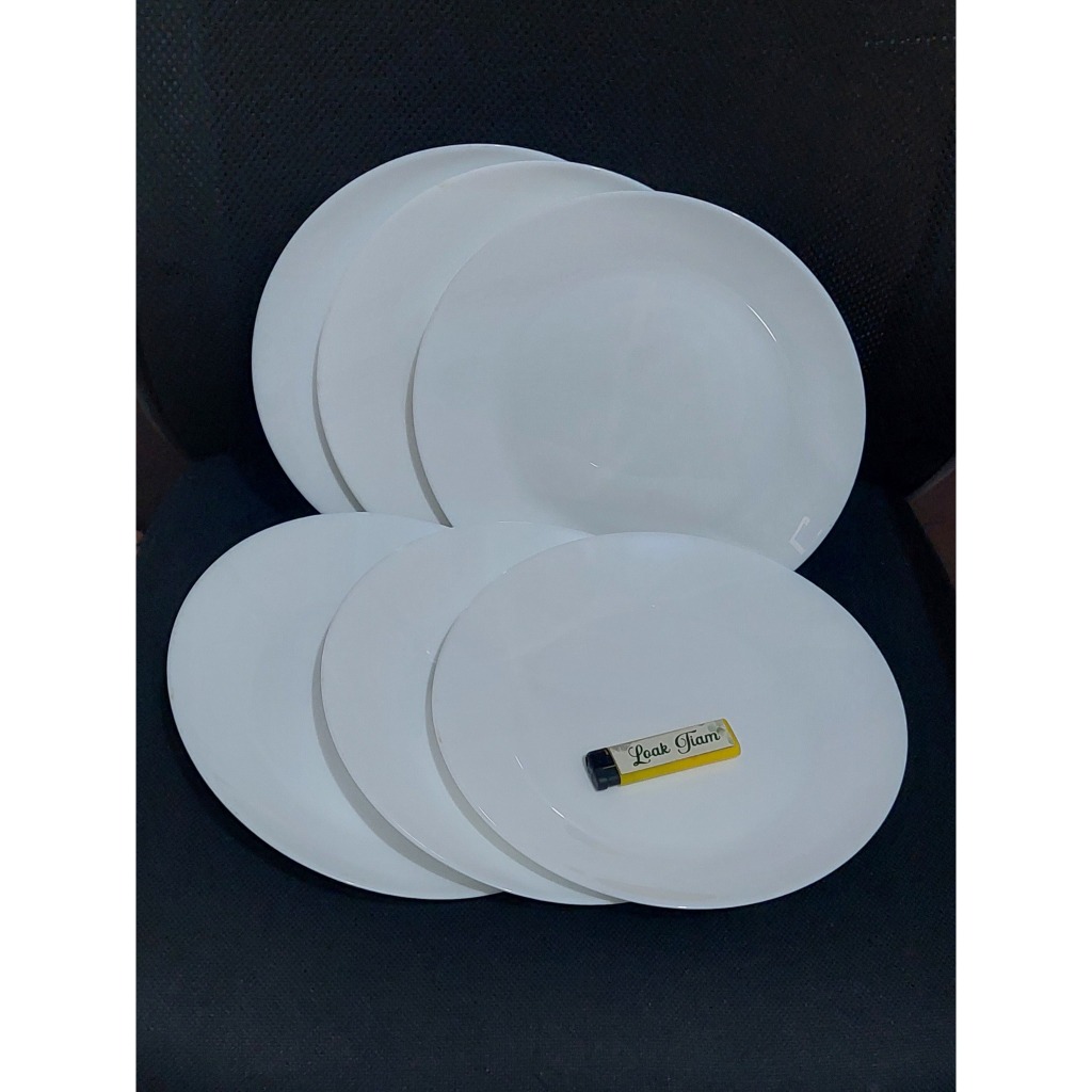 piring ceper porcelain susu 25 cm LIKE ARCOPAL CORELLE 6 pcs